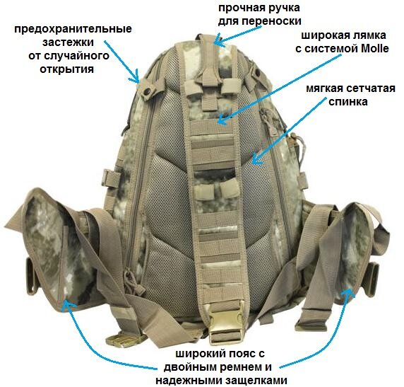 Однолямочный тактический рюкзак для охоты Avi-Outdoor Seiland Green Smoke 267 (38 л) Однолямочный тактический рюкзак для охоты Avi-Outdoor Seiland Green Smoke 267 (38 л)